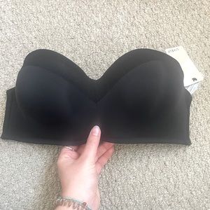 Lively black strapless bra.